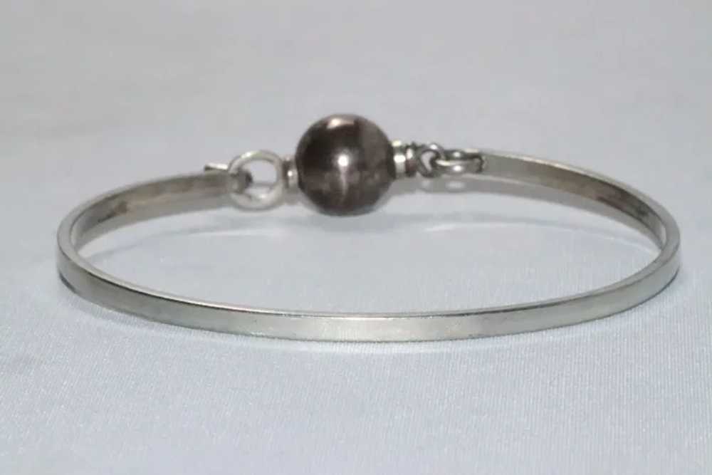 Sterling Silver Rotating Oxidized Ball Bangle Bra… - image 4