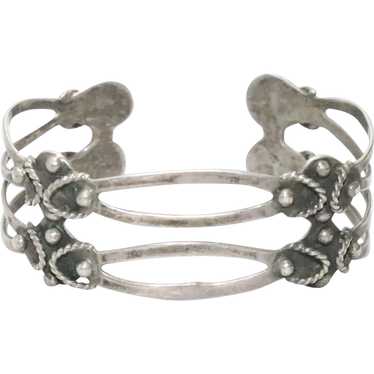 Vintage Sterling Silver Adjustable Bangle Bracelet - image 1