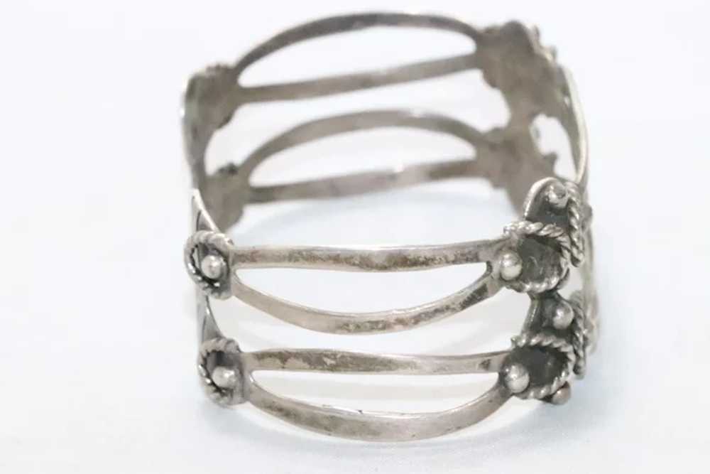 Vintage Sterling Silver Adjustable Bangle Bracelet - image 4