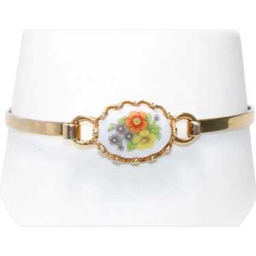 Avon Vintage Costume Ceramic Floral Bracelet