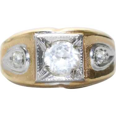 Vintage 18KT Gold Filled Cubic Zirconia Two Tone … - image 1