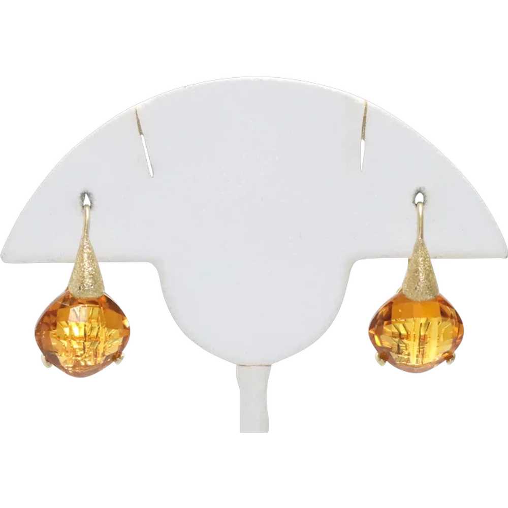 18 KT Gold Yellow Citrine Russo Earrings - image 1