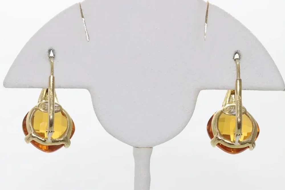 18 KT Gold Yellow Citrine Russo Earrings - image 2