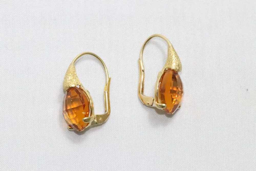 18 KT Gold Yellow Citrine Russo Earrings - image 3