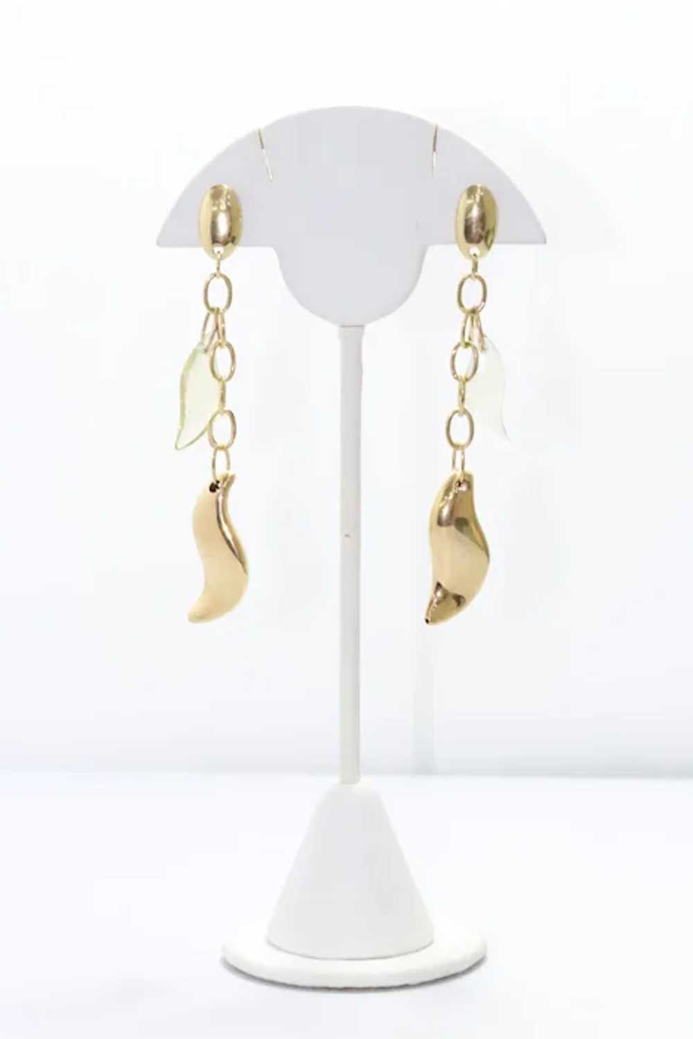 14KT Yellow Gold Yellow Citrine Earrings - image 2