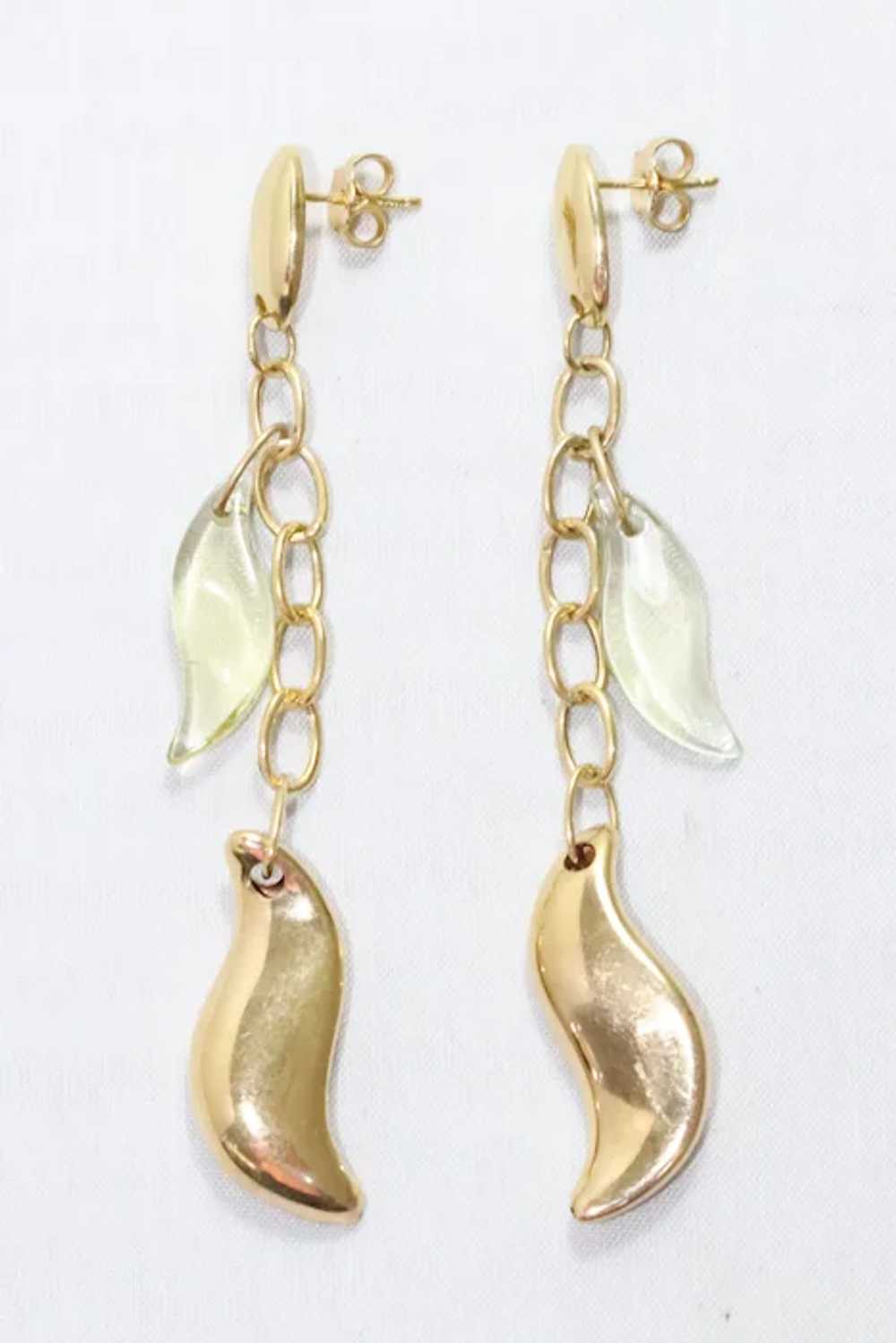 14KT Yellow Gold Yellow Citrine Earrings - image 3