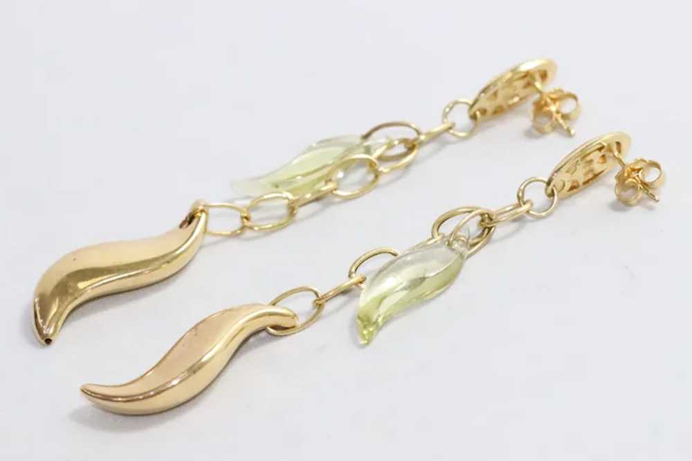 14KT Yellow Gold Yellow Citrine Earrings - image 4