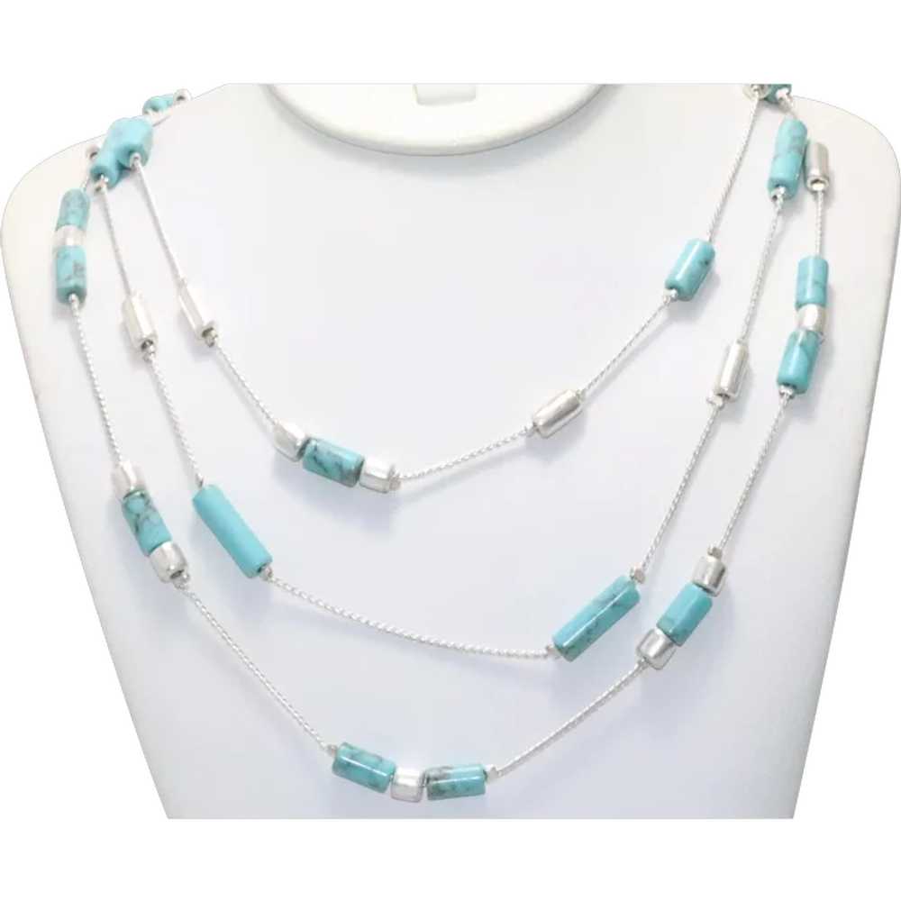 Vintage Kenneth Cole Turquoise Paste Necklace - image 1