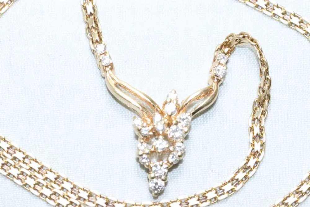 Vintage 14KT Yellow Gold .80CT Diamond Necklace - image 2