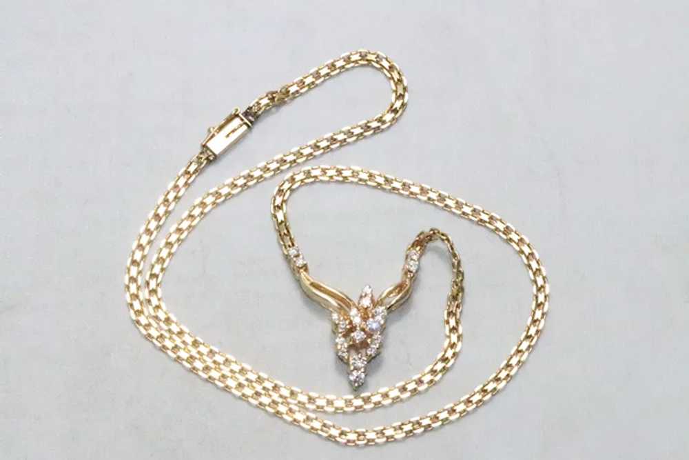 Vintage 14KT Yellow Gold .80CT Diamond Necklace - image 3