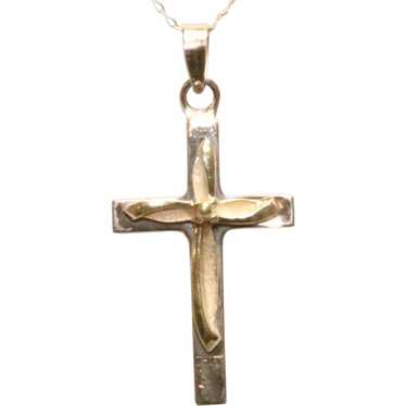 Vintage 14KT Yellow Gold Cross Necklace - image 1