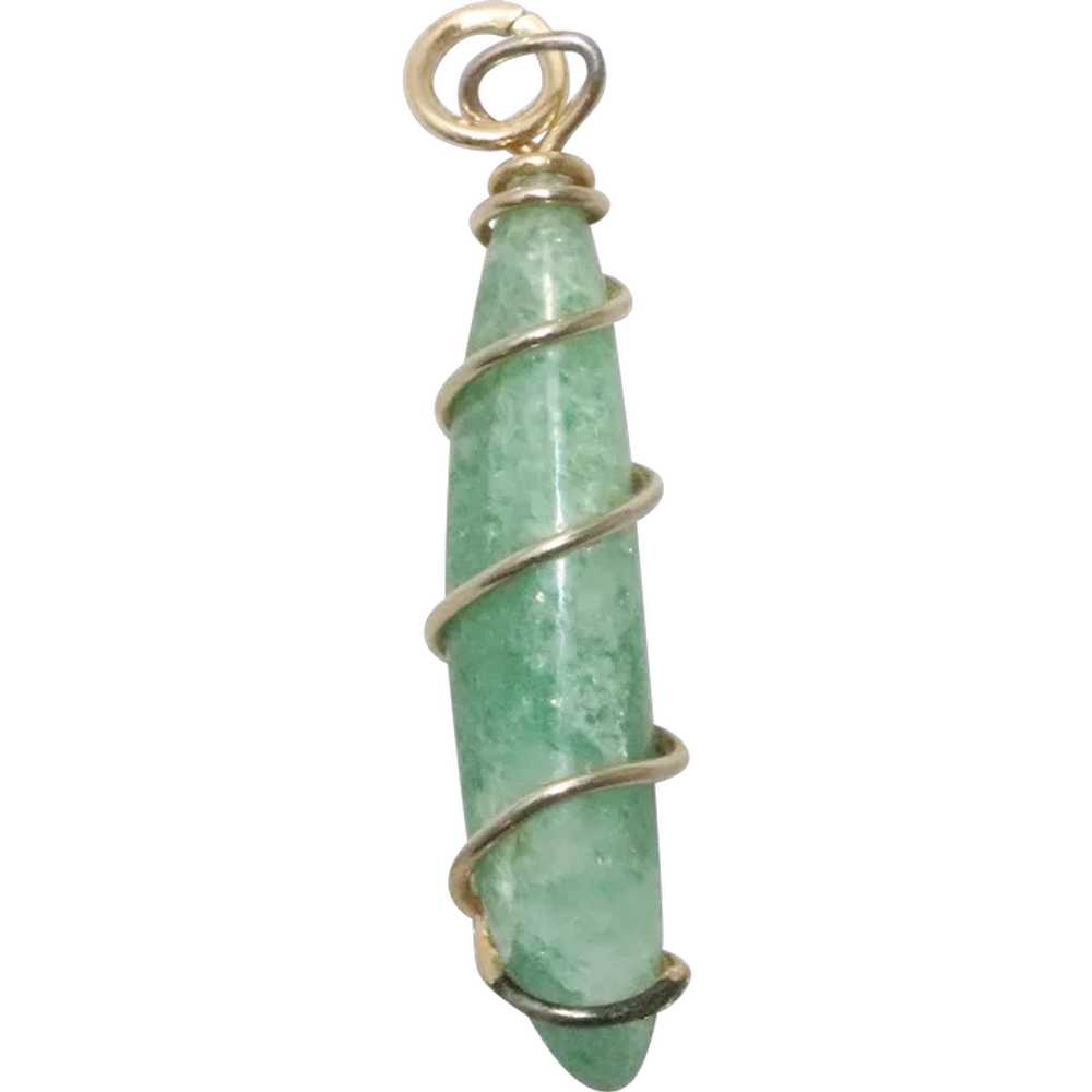 Vintage Jade Stone Pendant - image 1