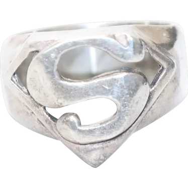 Sterling Silver Superman Symbol Ring