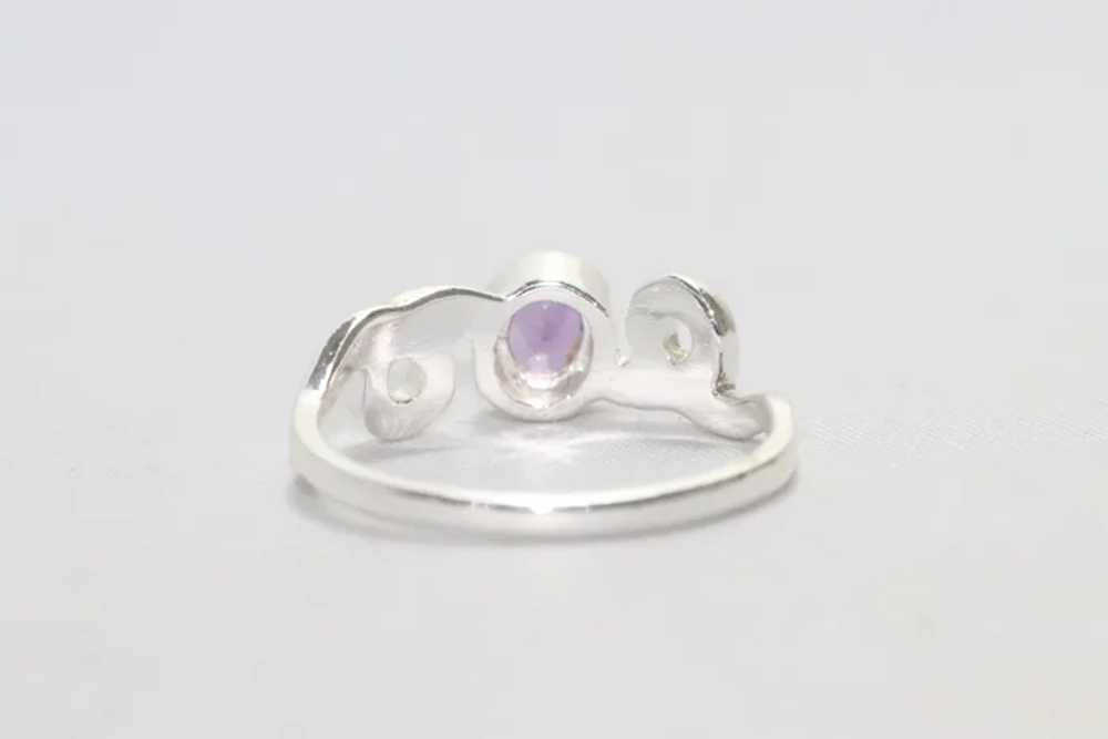 Sterling Silver Bezel Set Amethyst Ring - image 3