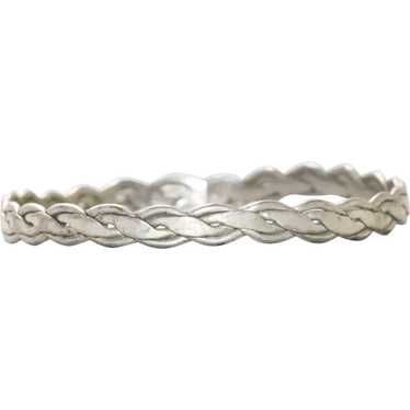 Vintage Sterling Silver Braided Design Bangle Bra… - image 1