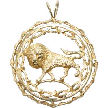 Vintage 14KT Yellow Gold Lion Medallion