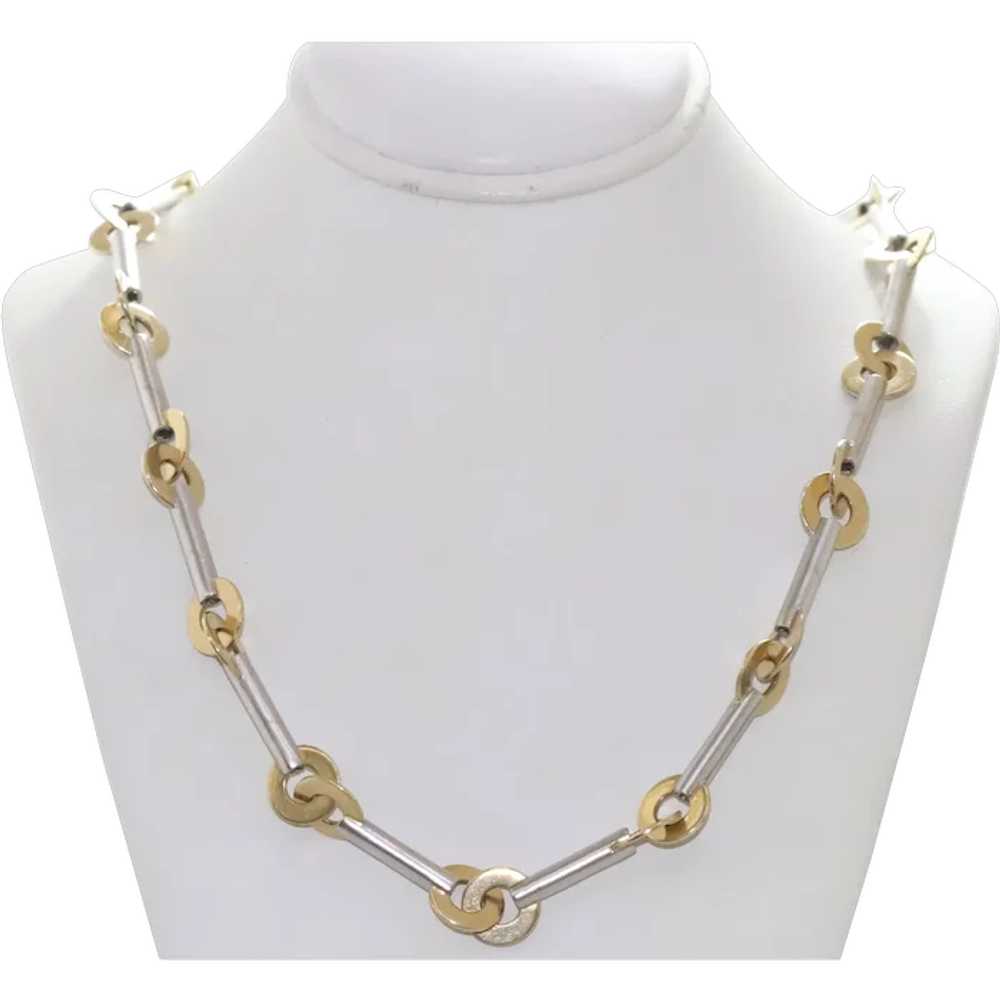 14KT Two Tone Gold Link Necklace - image 1