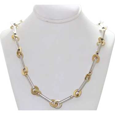 14KT Two Tone Gold Link Necklace - image 1