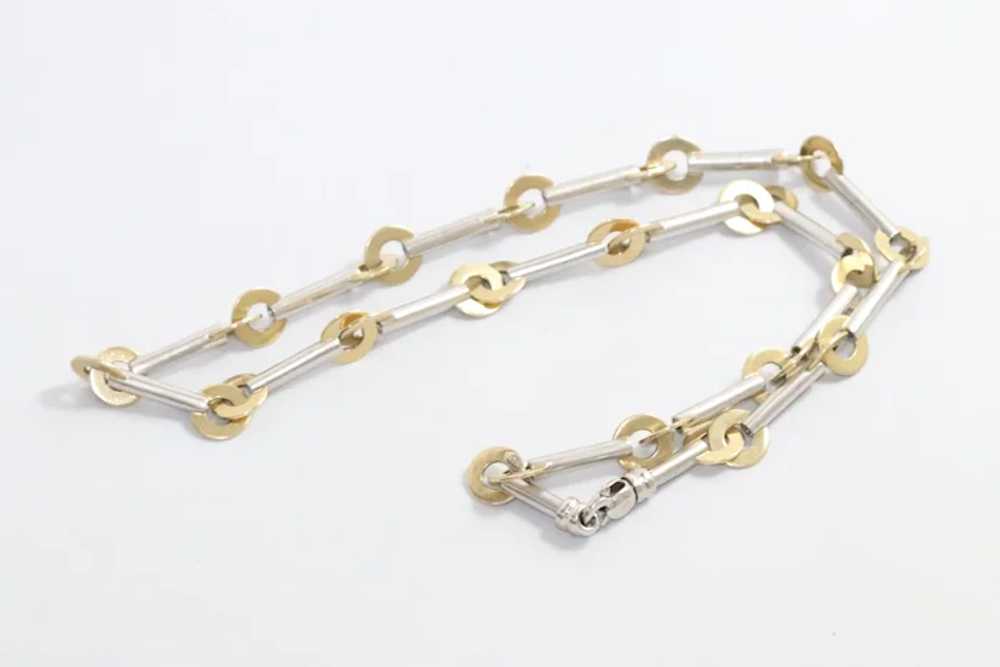 14KT Two Tone Gold Link Necklace - image 2