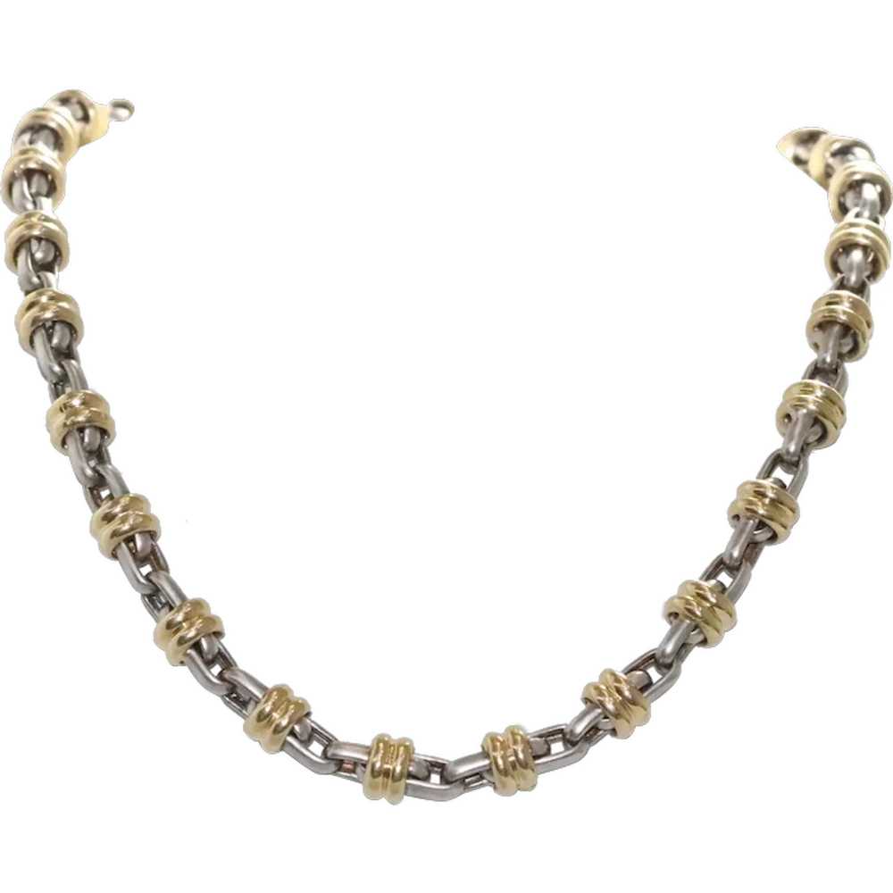 14KT Two Tone Gold Roller Necklace - image 1