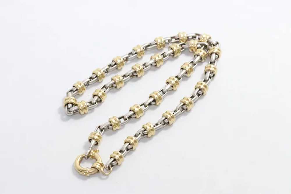 14KT Two Tone Gold Roller Necklace - image 2