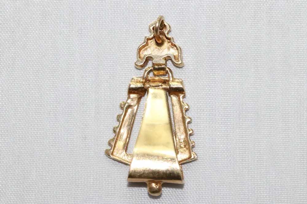 Vintage 14 KT Yellow Gold Bell Pendant - image 2