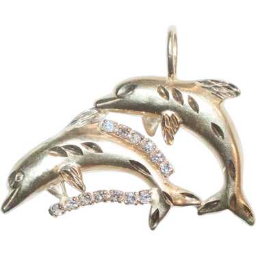 14k gold dolphin diamond - Gem