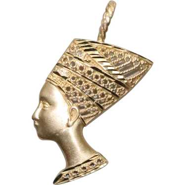 Vintage 14K Yellow Gold Cleopatra Pendant - image 1