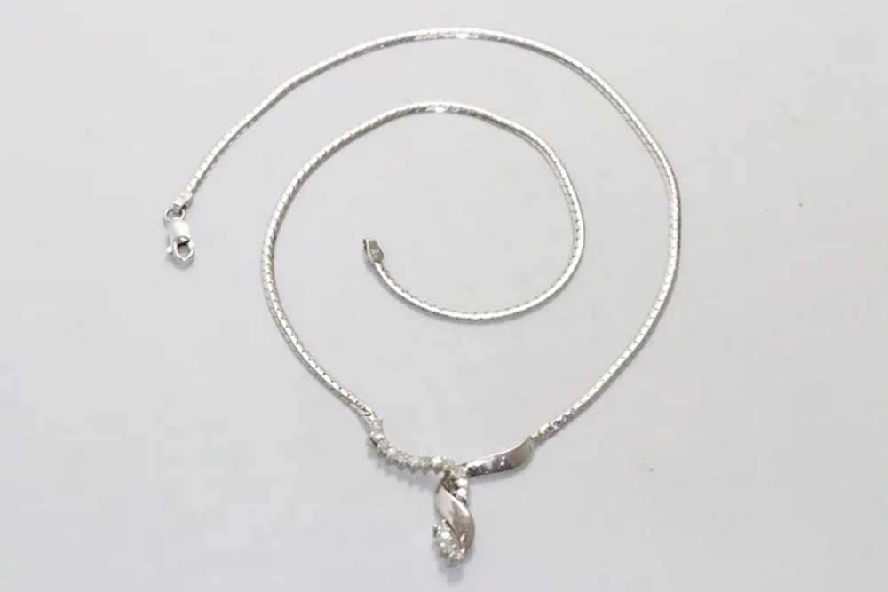 14 KT White Gold .52 CT Diamond Necklace - image 3