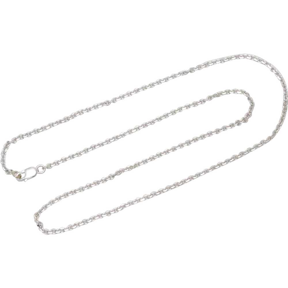 Vintage 14K White Gold Cable Chain Necklace - image 1