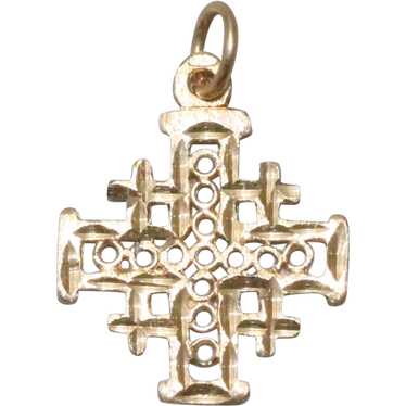 Vintage 14K Yellow Gold Bold Cross Charm