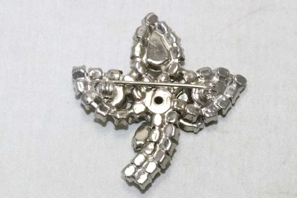 Vintage Austrian Crystal Leaf Brooch - image 2