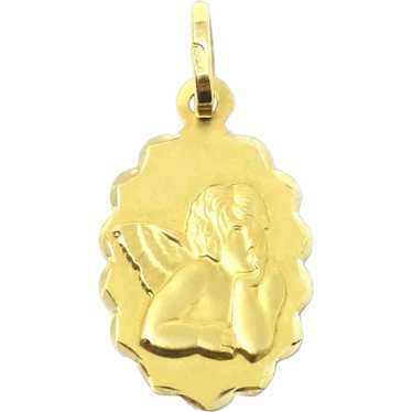 Vintage 18k French Gold Raphael Cherub Angel Charm