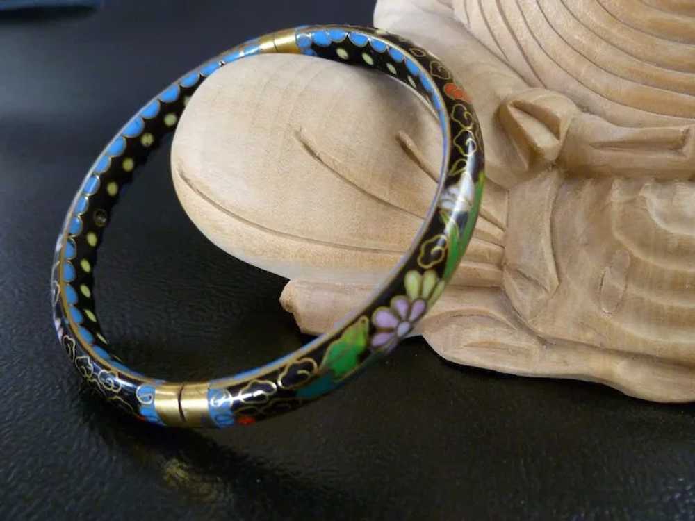 Vintage Cloisonne Hinged Bangle - image 1