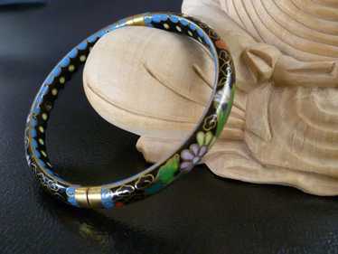 Vintage Cloisonne Hinged Bangle - image 1