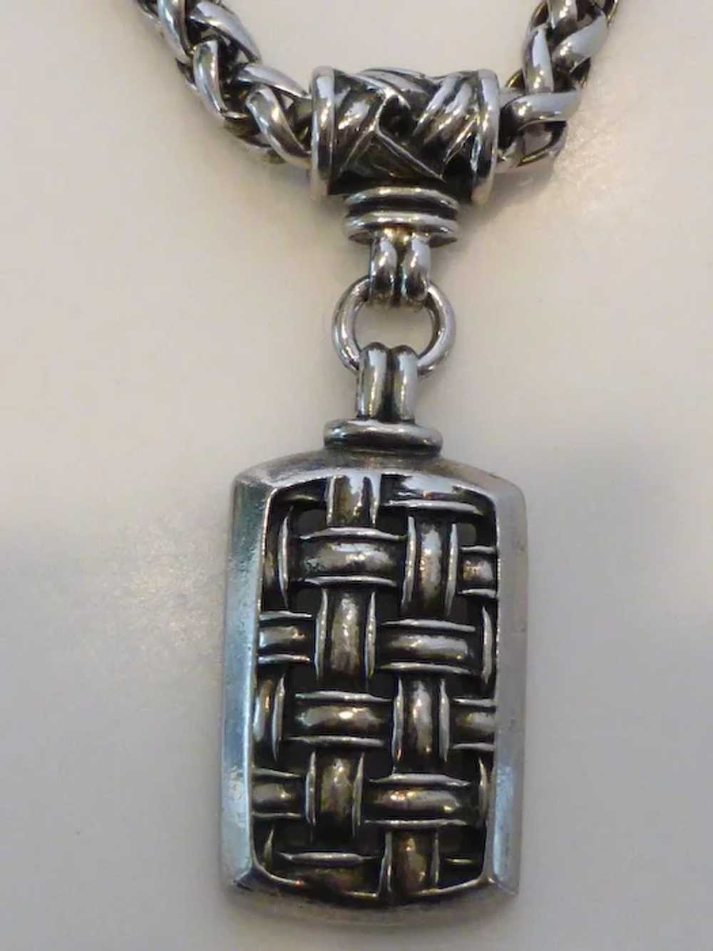 Vintage BEN-AMUN Pewter Pendant Necklace - image 2