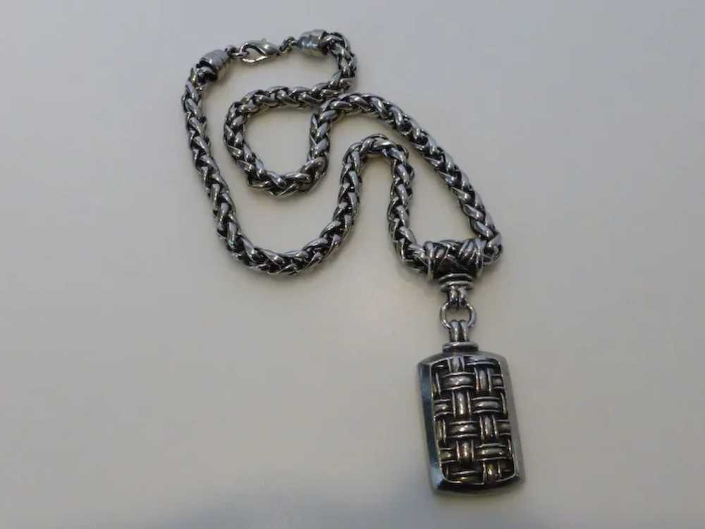 Vintage BEN-AMUN Pewter Pendant Necklace - image 3