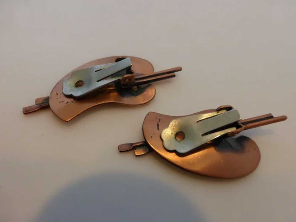 Rame Vintage Copper Painter’s Palette" Clip Earri… - image 5