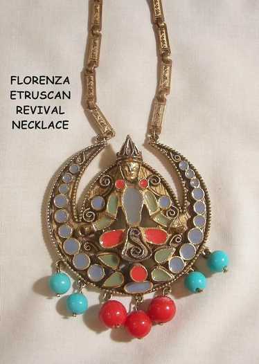 Outstanding Florenza Etruscan revival Necklace ela