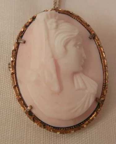 Gorgeous rare Victorian sterling Shell cameo prof… - image 1