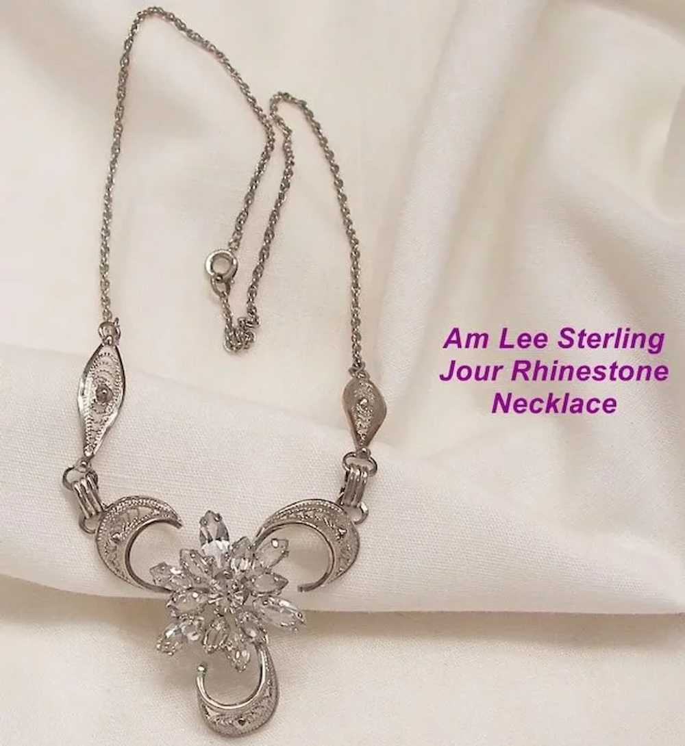 Gorgeous Circa 40’s Jour crystal rhinestone Am Le… - image 3