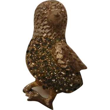 Vintage rhinestone BSK Bird Brooch - image 1