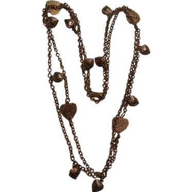 Vintage long multi hearts Necklace - image 1