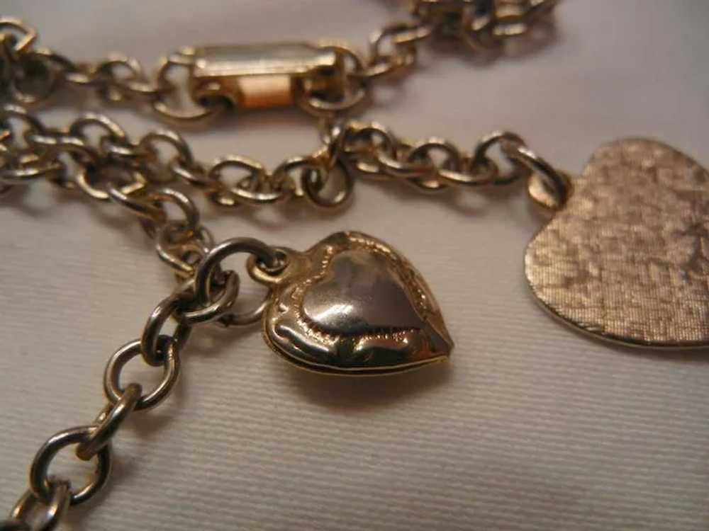 Vintage long multi hearts Necklace - image 6