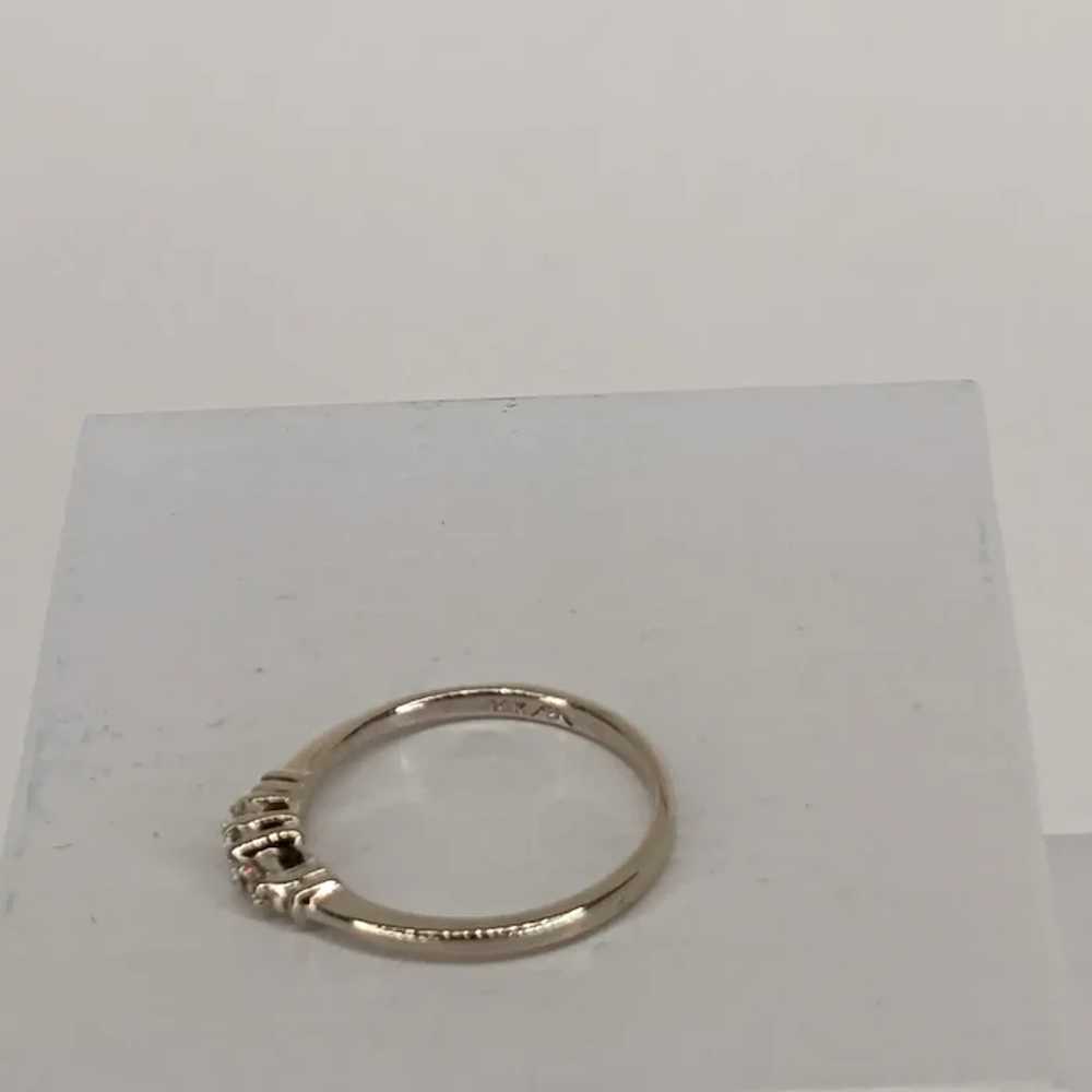 Vintage Dainty 3 Stone Diamond Ring.  14KT White … - image 4