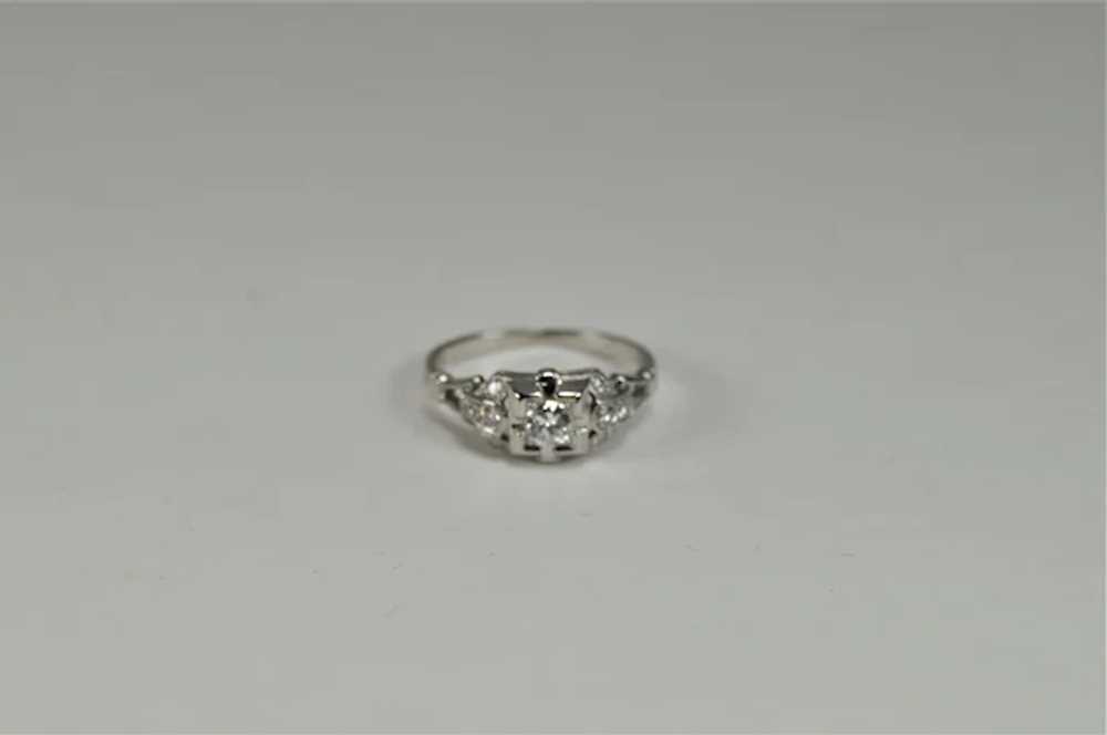 Vintage Platinum Diamond Ring Size 5 3/4 - image 2