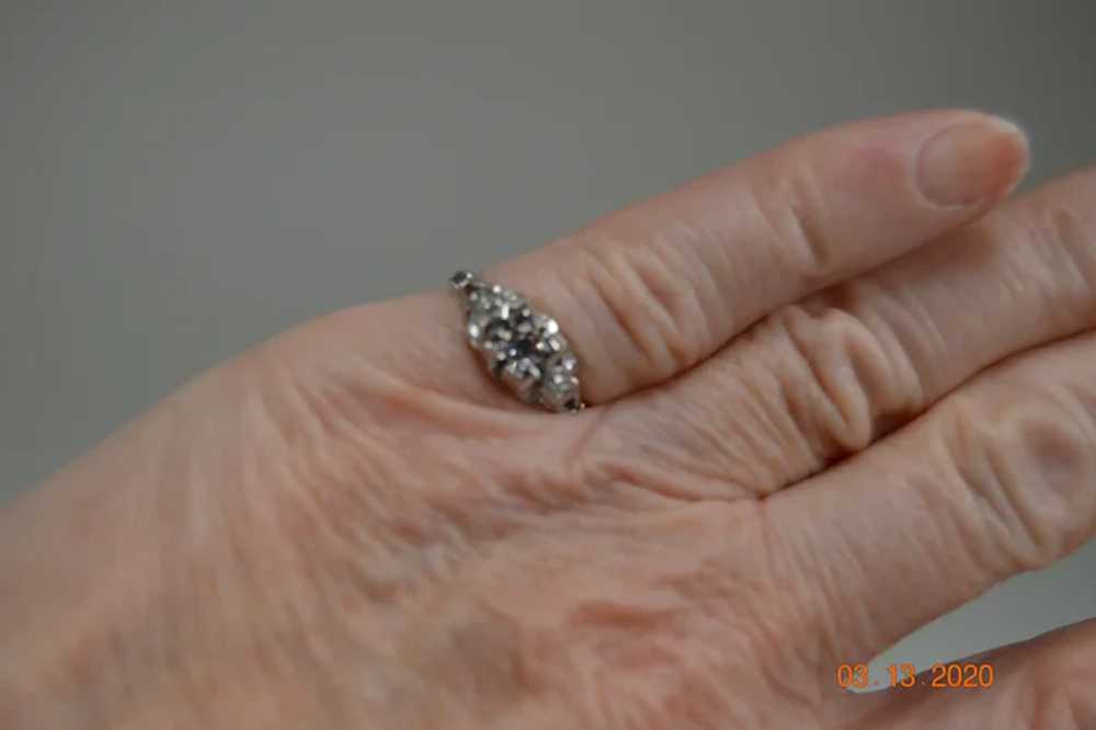 Vintage Platinum Diamond Ring Size 5 3/4 - image 6