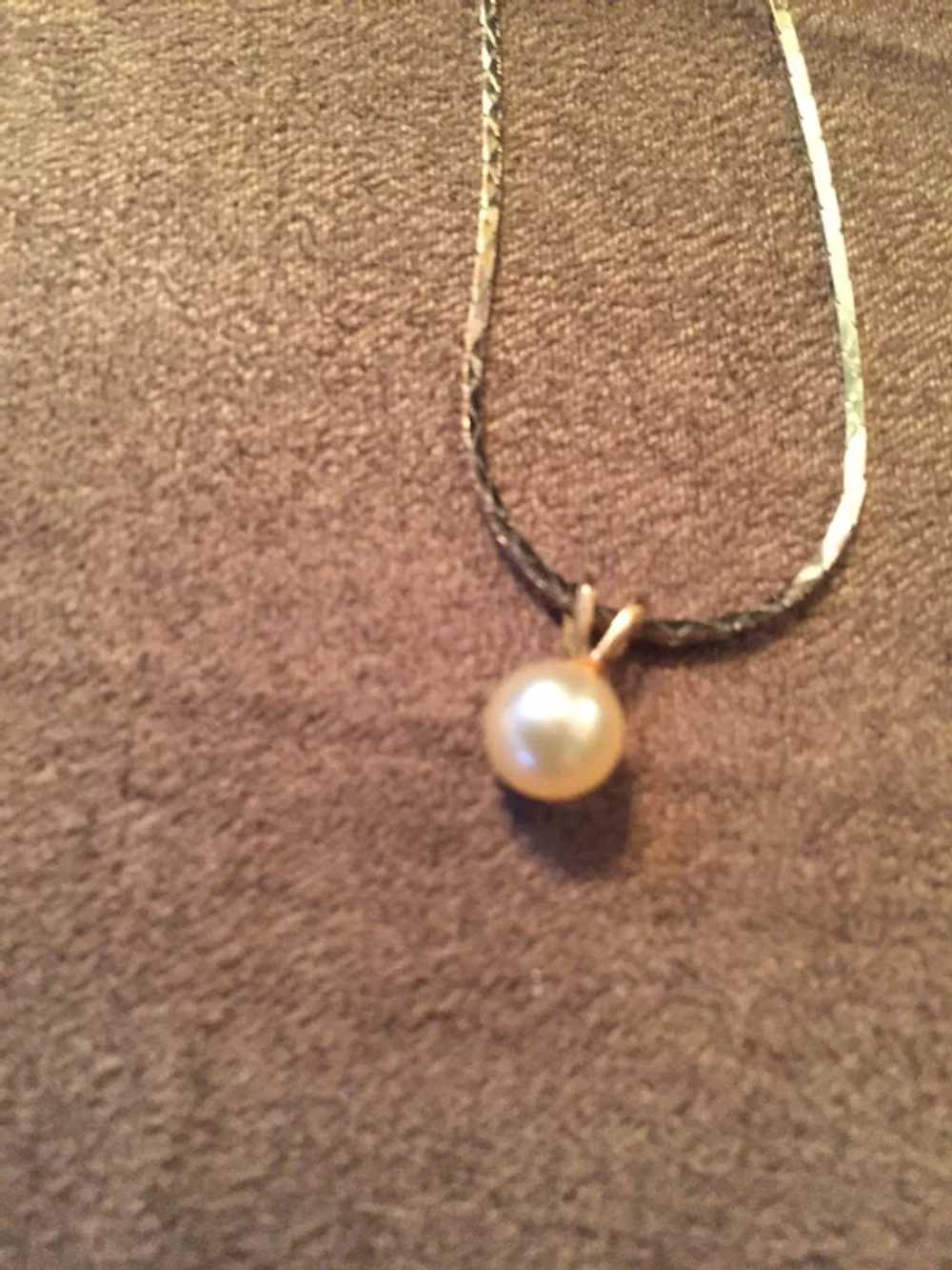 Sweet Cultured Pearl Drop Necklace with a Serpent… - image 2