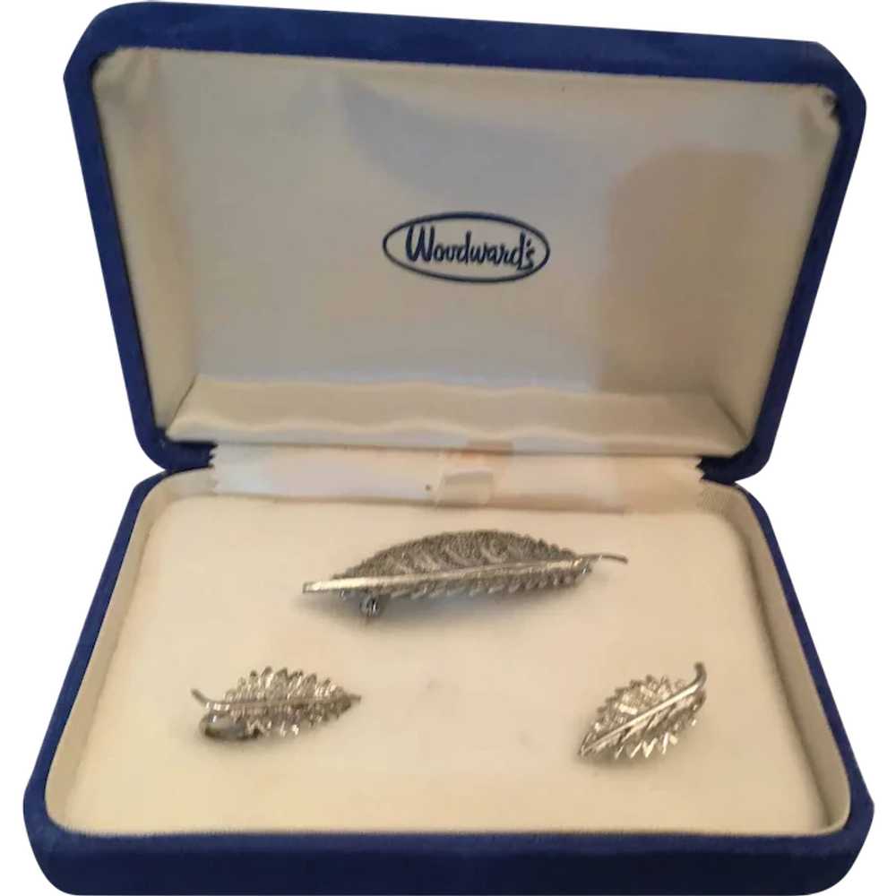 Circa 1950s-60s 'Woodward's' Sterling Silver Leaf… - image 1