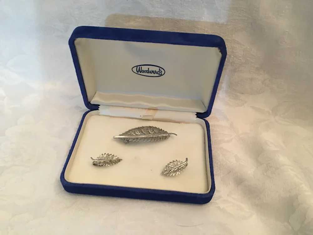 Circa 1950s-60s 'Woodward's' Sterling Silver Leaf… - image 3
